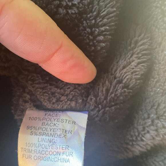 Calvin Klein Hooded Winter‎ Jacket Faux Suede Brown Women's X-Small Y2K - Picture 5 of 10